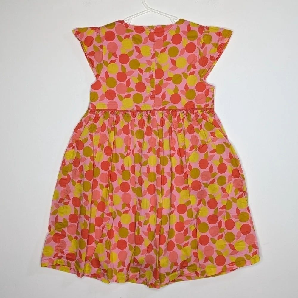 Du Pareil Au Meme pink orange yellow citrus fruit print summer dress 8